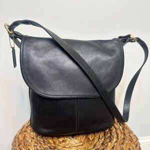 Vintage Coach Whitney 4115 black brass shoulder crossbody pre 1994 leather